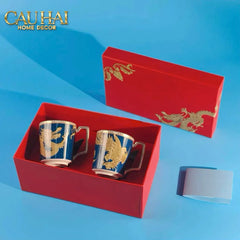 Maison Couture - Set Bình Trà Long Phụng 6 Tách - Dynasty Eternal Ascendant Guardian Dou 13Pcs-BỘ BÌNH TRÀ-CẬU HAI HOME DECOR