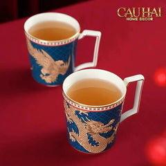 Maison Couture - Set Bình Trà Long Phụng 6 Tách - Dynasty Eternal Ascendant Guardian Dou 13Pcs-BỘ BÌNH TRÀ-CẬU HAI HOME DECOR