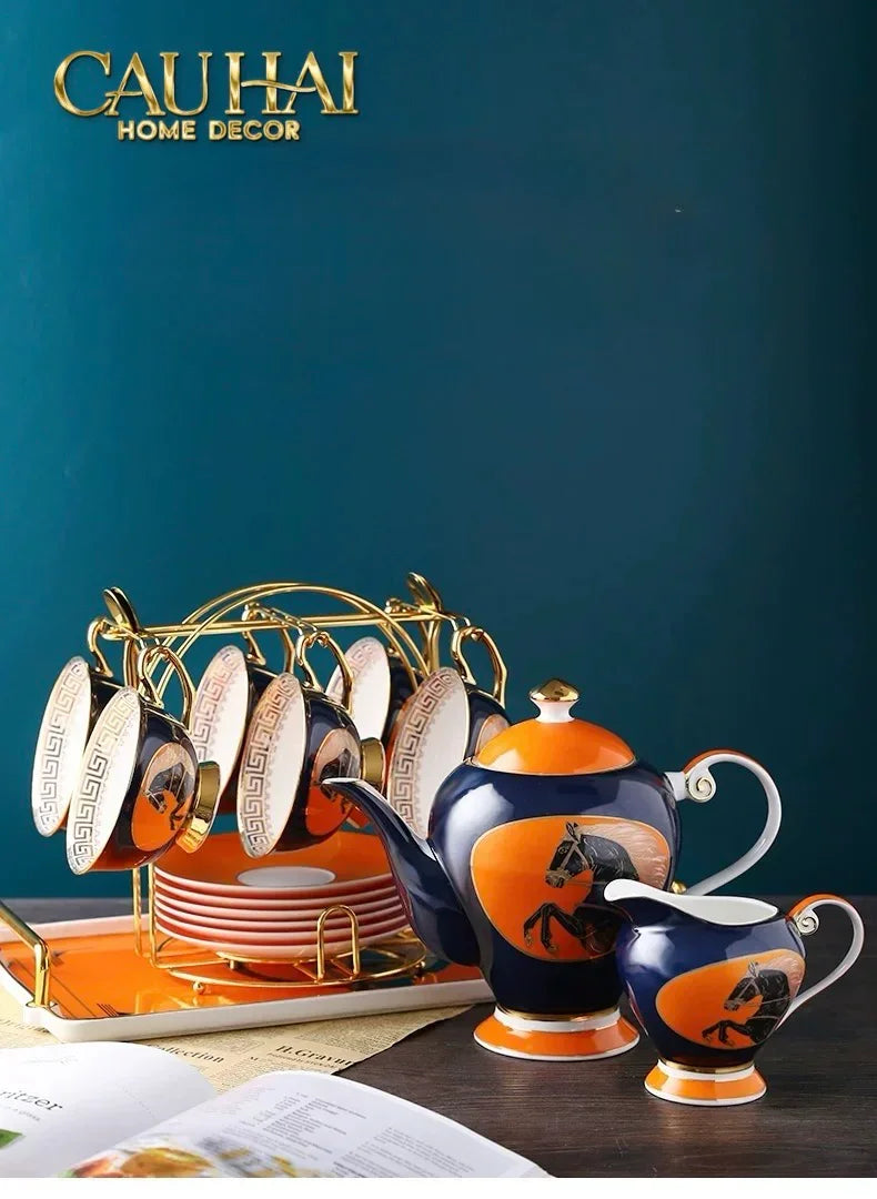 Maison Couture - Set Bình Trà Regal Legendary Impérial Noble Équestre Tea Set 15pcs-BỘ BÌNH TRÀ-CẬU HAI HOME DECOR