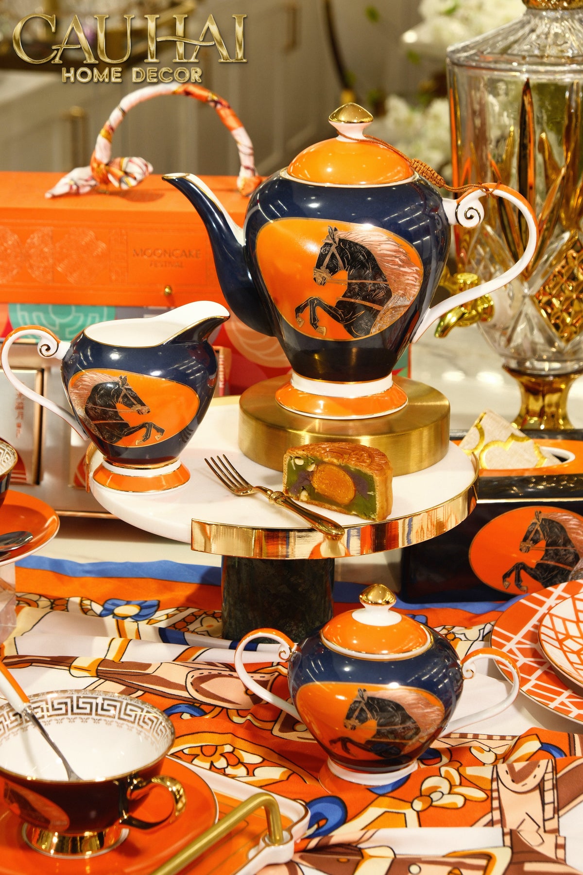 Maison Couture - Set Bình Trà Regal Legendary Impérial Noble Équestre Tea Set 15pcs-BỘ BÌNH TRÀ-CẬU HAI HOME DECOR-CẬU HAI HOME DECOR