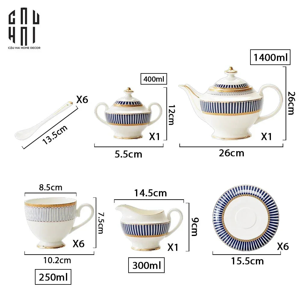 Maison Couture - Set Bình Trà Royal Dynasty 21 Pcs Ss25-SET BÌNH TRÀ-CẬU HAI HOME DECOR