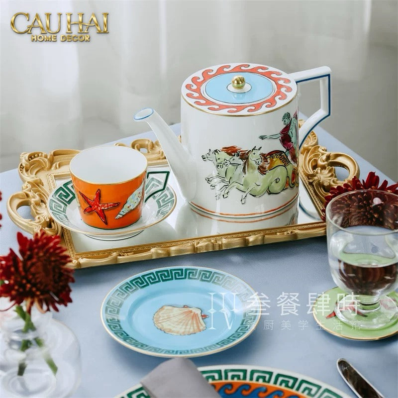 Maison Couture - Set Bình Trà. Ginori Labirito Verde Héritage Tea Set 5 Pcs Giftbox - CẬU HAI HOME DECOR
