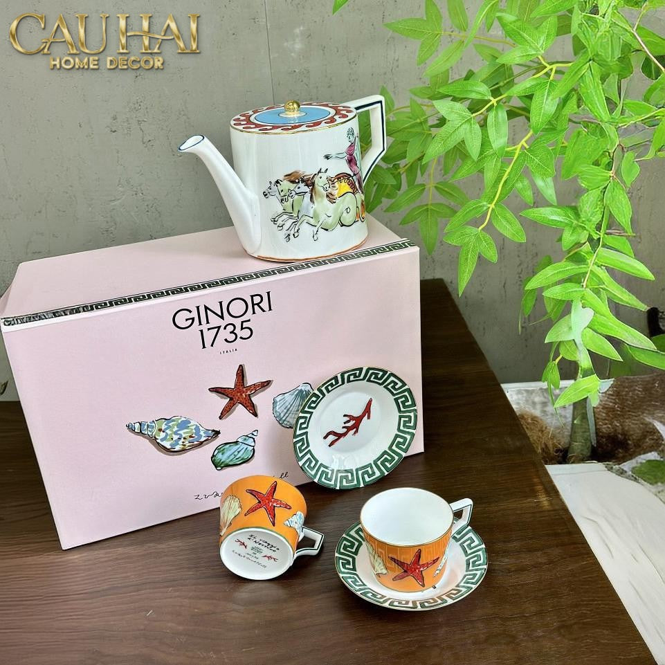Maison Couture - Set Bình Trà. Ginori Labirito Verde Héritage Tea Set 5 Pcs Giftbox - CẬU HAI HOME DECOR