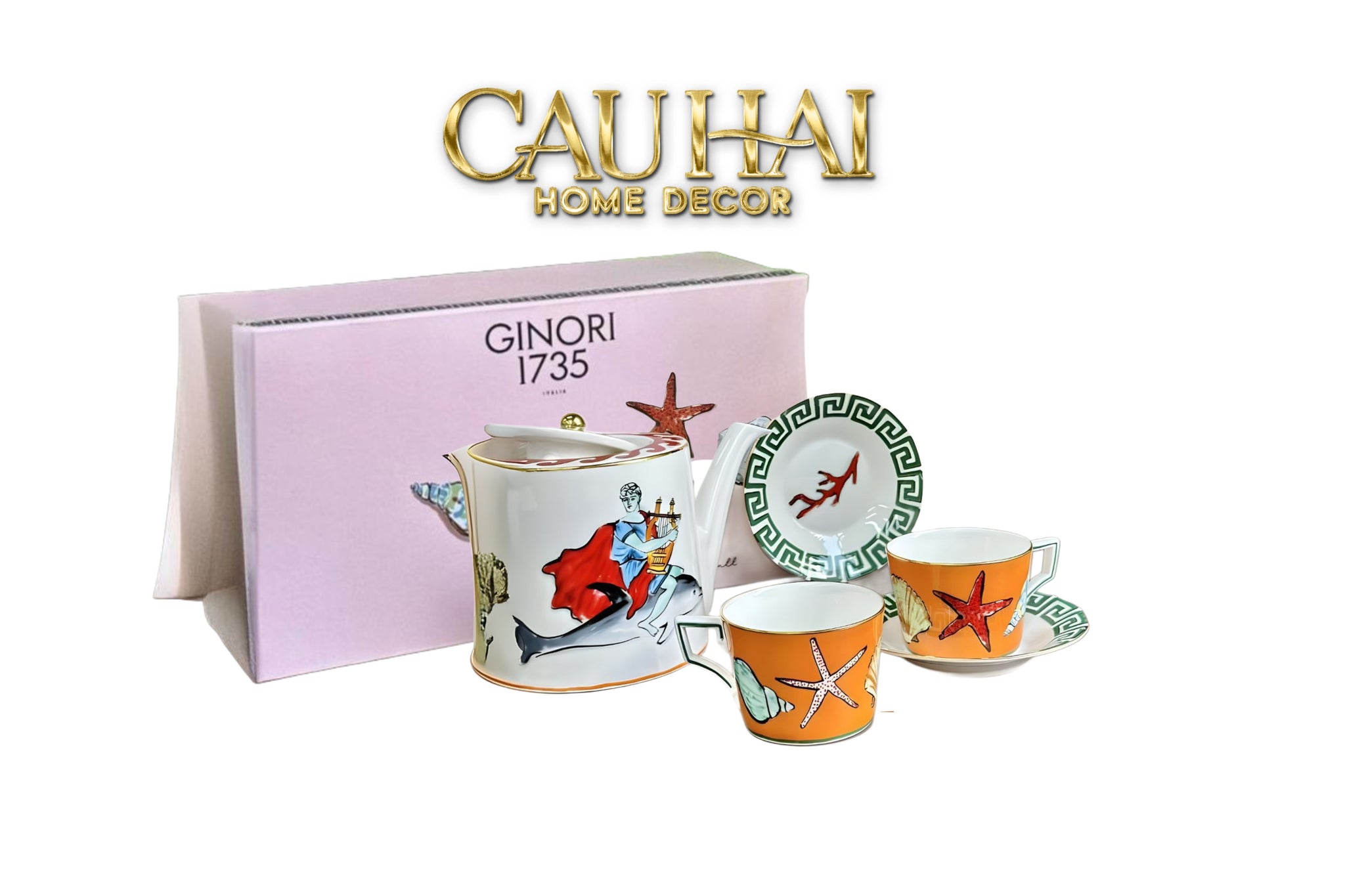 Maison Couture - Set Bình Trà. Ginori Labirito Verde Héritage Tea Set 5 Pcs Giftbox - CẬU HAI HOME DECOR