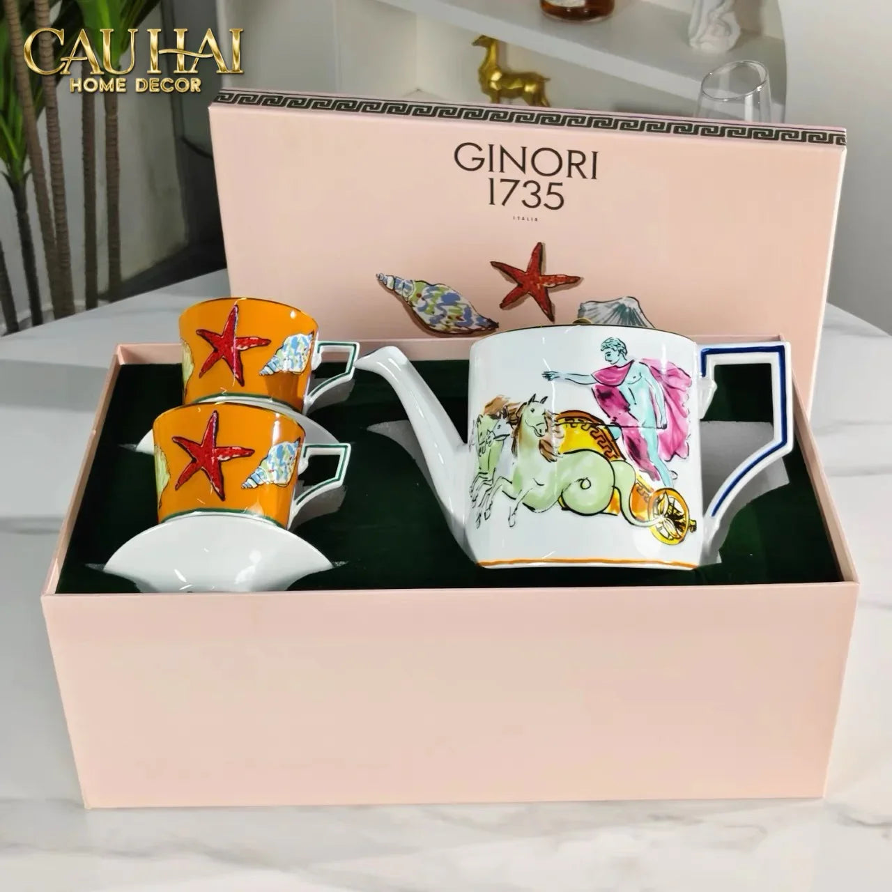 Maison Couture - Set Bình Trà. Ginori Labirito Verde Héritage Tea Set 5 Pcs Giftbox-SET BÌNH TRÀ-CẬU HAI HOME DECOR