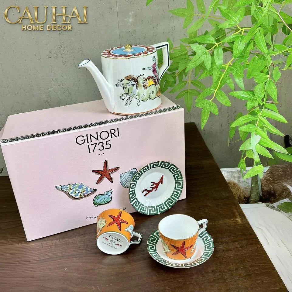 Maison Couture - Set Bình Trà. Ginori Labirito Verde Héritage Tea Set 5 Pcs Giftbox-SET BÌNH TRÀ-CẬU HAI HOME DECOR