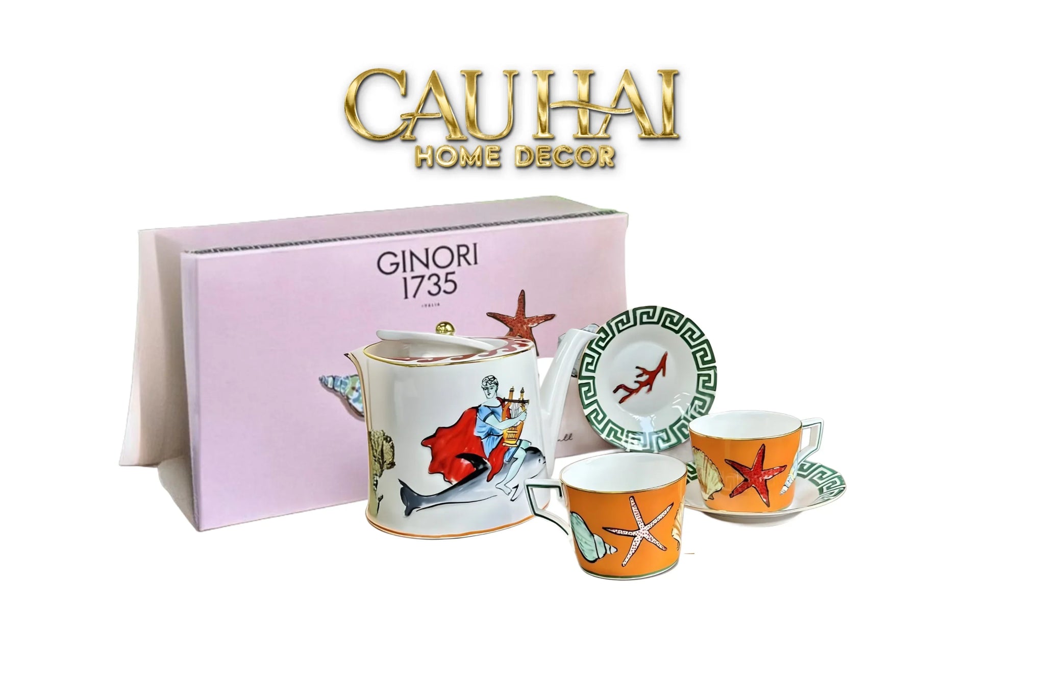 Maison Couture - Set Bình Trà. Ginori Labirito Verde Héritage Tea Set 5 Pcs Giftbox-CẬU HAI HOME DECOR