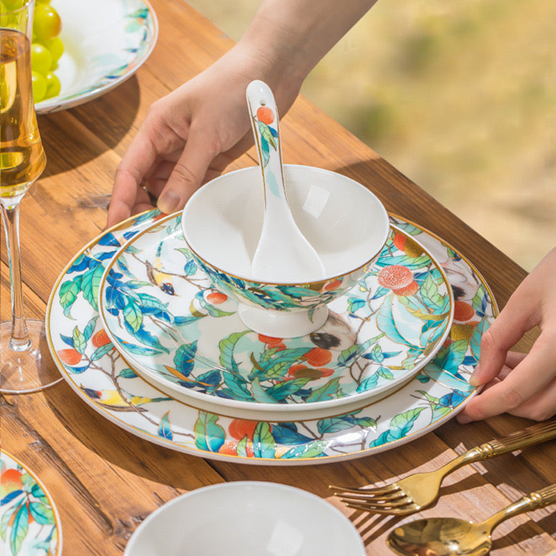 Maison Couture - Set Chén Dĩa 1 Người- Imperial Jardin 4Pcs-SET CHÉN DĨA-CẬU HAI HOME DECOR