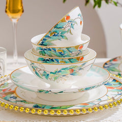 Maison Couture - Set Chén Dĩa 1 Người- Imperial Jardin 4Pcs-SET CHÉN DĨA-CẬU HAI HOME DECOR