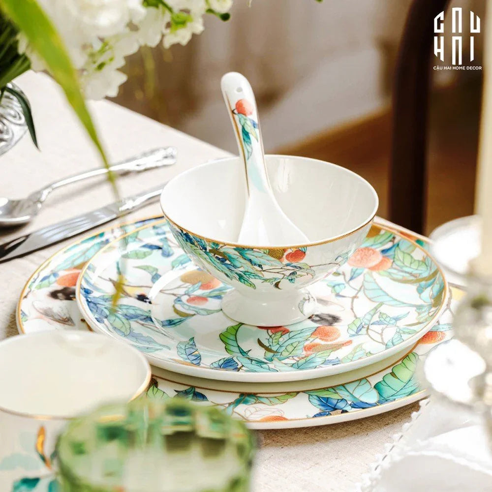 Maison Couture - Set Chén Dĩa 1 Người- Imperial Jardin 4Pcs-SET CHÉN DĨA-CẬU HAI HOME DECOR