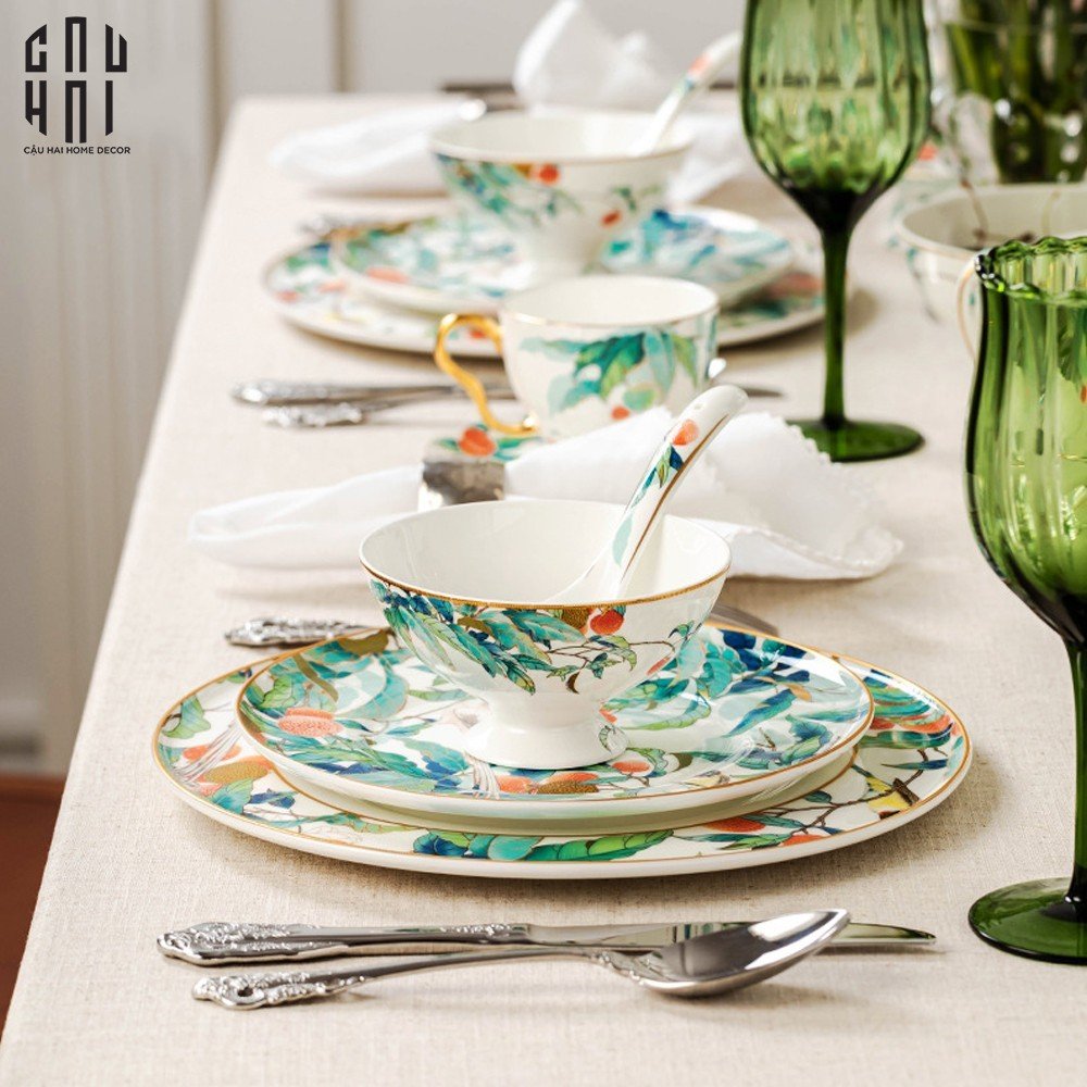 Maison Couture - Set Chén Dĩa 1 Người- Imperial Jardin 4Pcs-SET CHÉN DĨA-CẬU HAI HOME DECOR