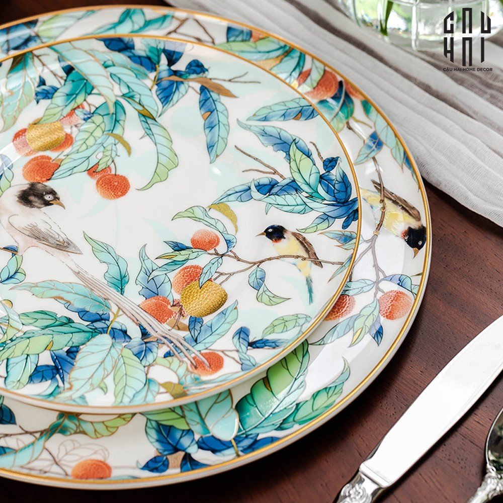 Maison Couture - Set Chén Dĩa 1 Người- Imperial Jardin 4Pcs-SET CHÉN DĨA-CẬU HAI HOME DECOR