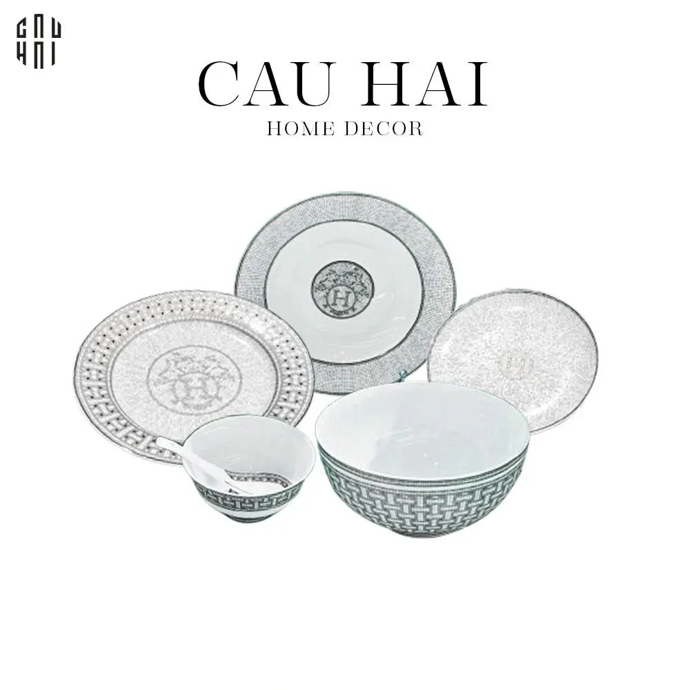 Maison Couture - Set Chén Dĩa 1 Người - Le Gris D'Héritage Mosaique H Class 6Pcs-SET CHÉN DĨA-CẬU HAI HOME DECOR