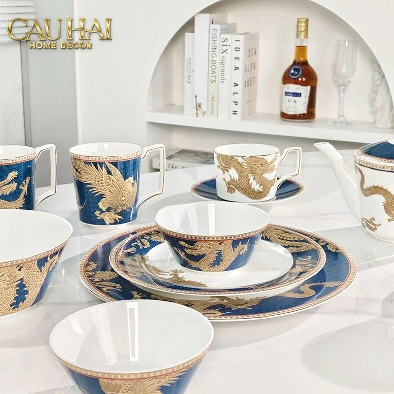 Maison Couture - Set Chén Dĩa Bàn Ăn Long Phụng Eternal Ascendant Tableware Collection-CẬU HAI HOME DECOR
