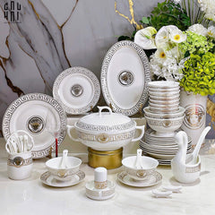 Maison Couture - Set Chén Dĩa Greek Key Meander V Class D'Ivoire Roman 60 Pcs-SET CHÉN DĨA-CẬU HAI HOME DECOR