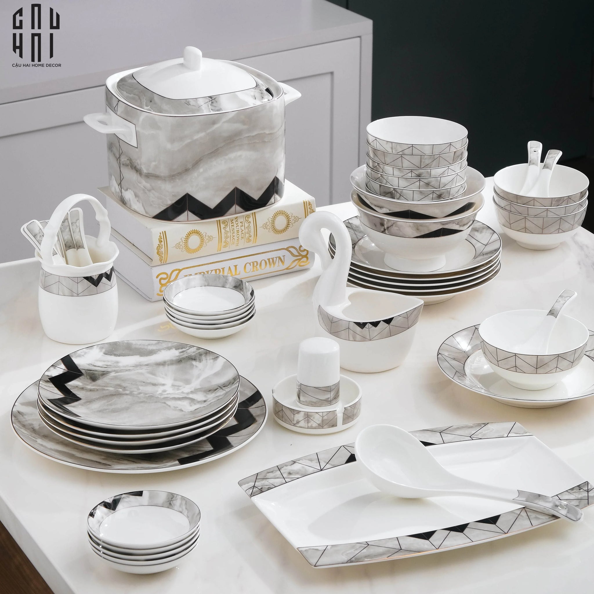 Maison Couture - Set Chén Dĩa Kingston Refined Manner Allure 60Pcs-SET CHÉN DĨA-CẬU HAI HOME DECOR