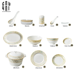 Maison Couture - Set Chén Dĩa La Saturne D'Or 58Pcs-SET CHÉN DĨA-CẬU HAI HOME DECOR