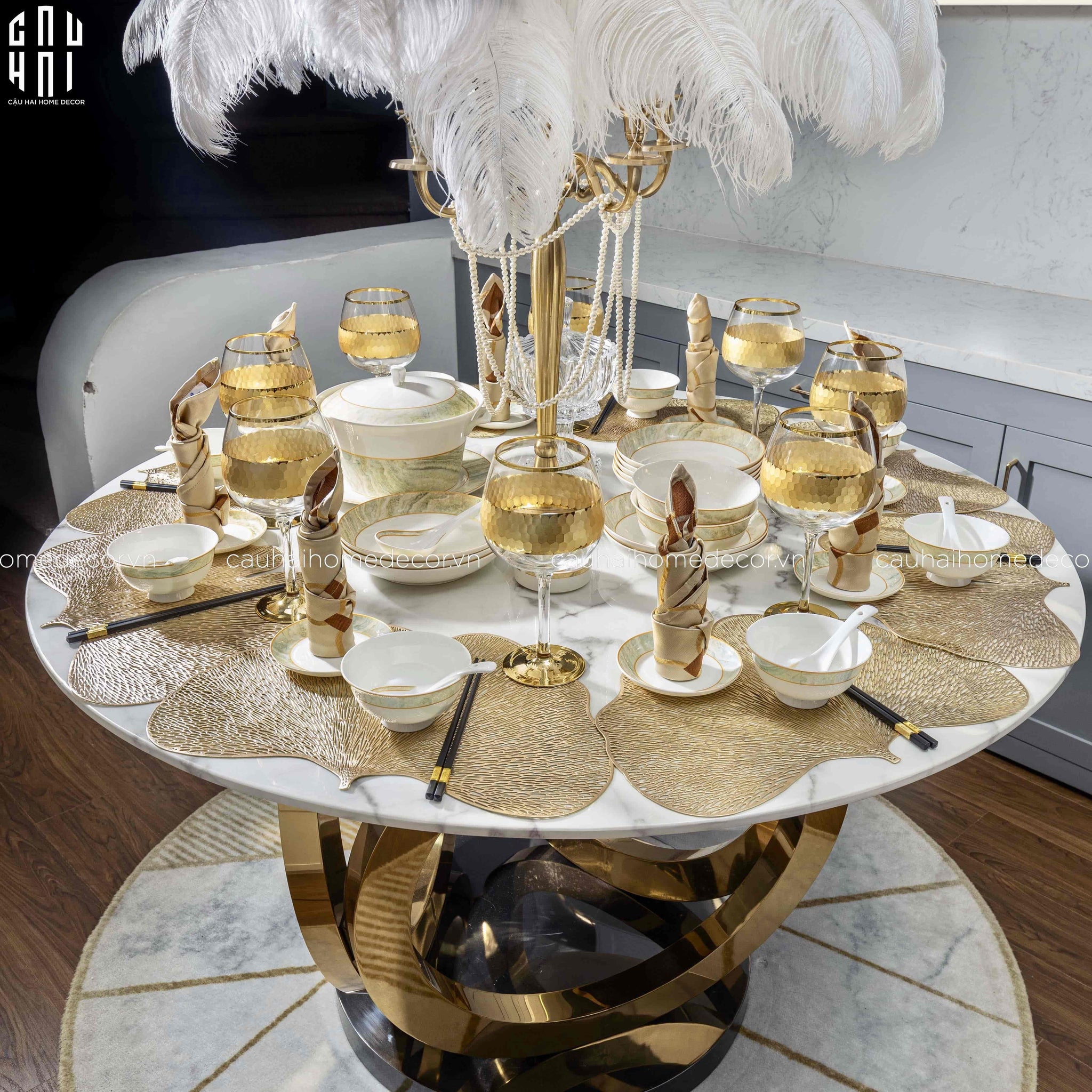 Maison Couture - Set Chén Dĩa La Saturne D'Or 58Pcs-SET CHÉN DĨA-CẬU HAI HOME DECOR