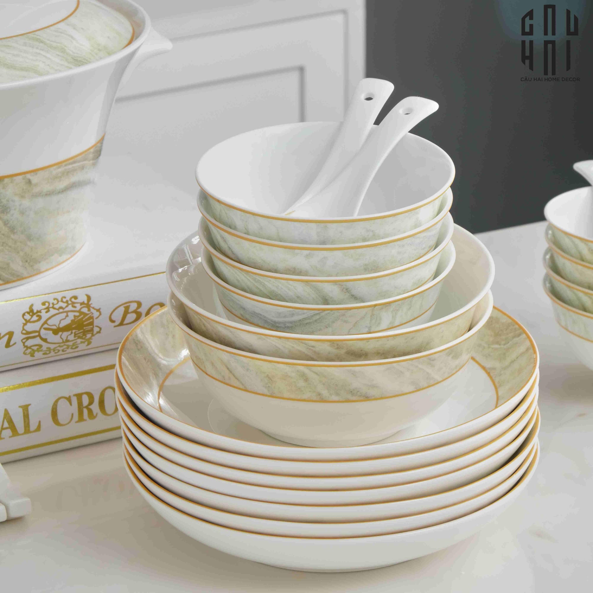 Maison Couture - Set Chén Dĩa La Saturne D'Or 58Pcs-SET CHÉN DĨA-CẬU HAI HOME DECOR