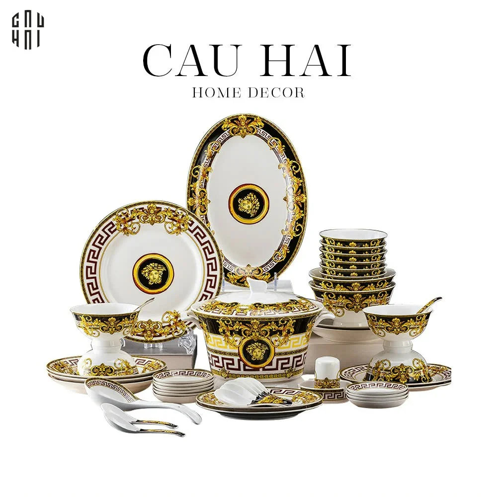 maison-couture-set-chen-dia-medusa-v-class-signature-prestige-gala-nero-oro-barocco-48pcs-set-chen-dia-cau-hai-home-decor - CẬU HAI HOME DECOR