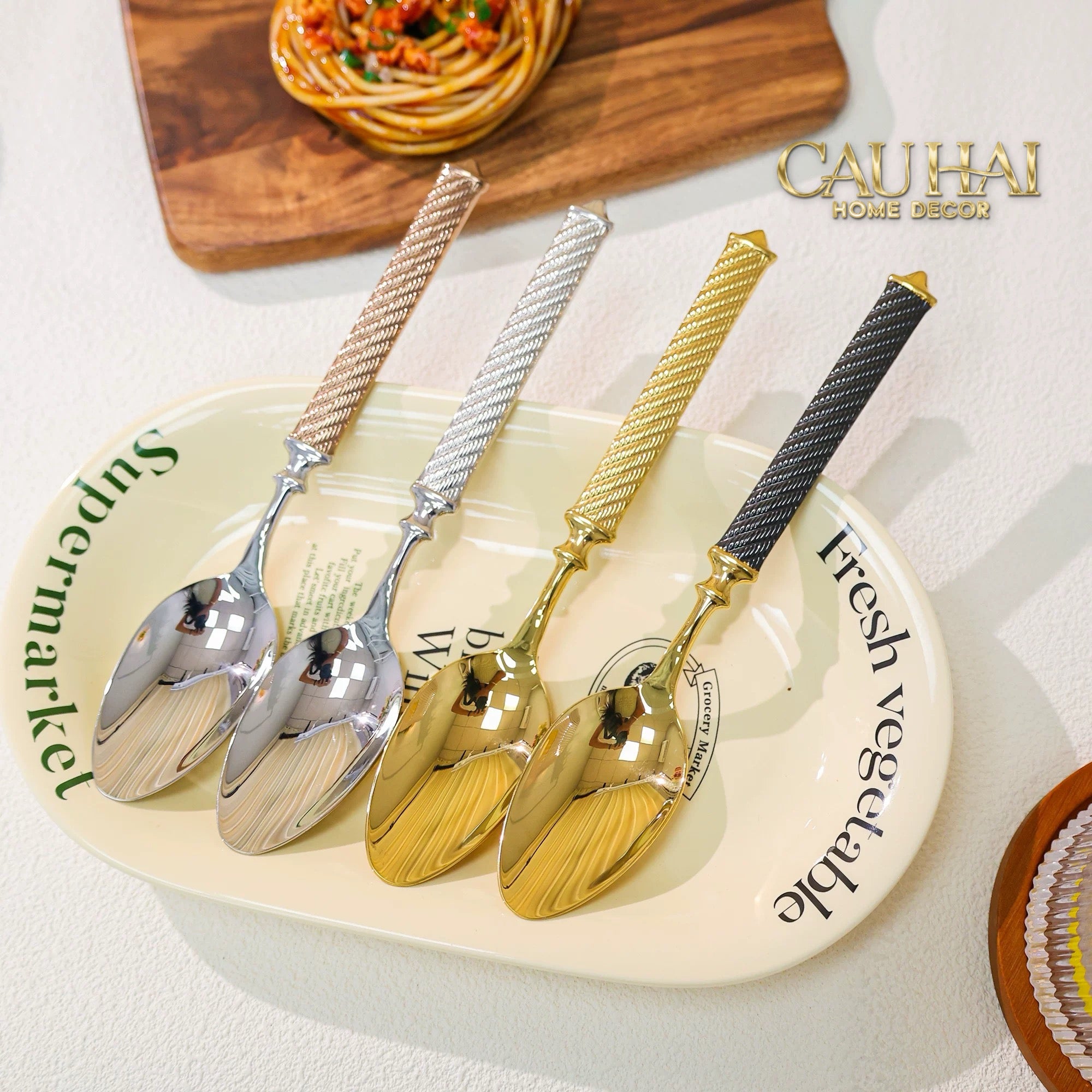 Maison Couture - Set Dao Muỗng Nĩa  4 Món H Class Soleil Pillar Monolith Prestige Dinner Cutlery Set 4pcs