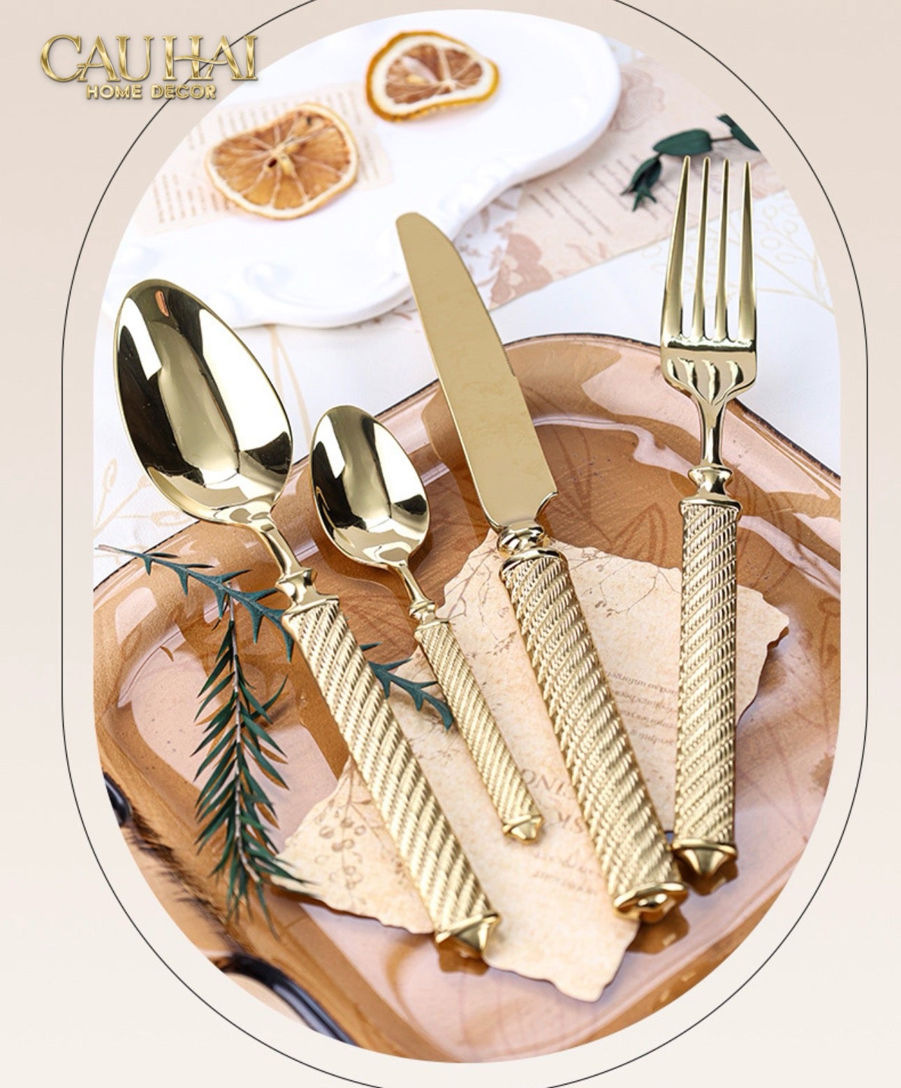 Maison Couture - Set Dao Muỗng Nĩa  4 Món H Class Soleil Pillar Monolith Prestige Dinner Cutlery Set 4pcs