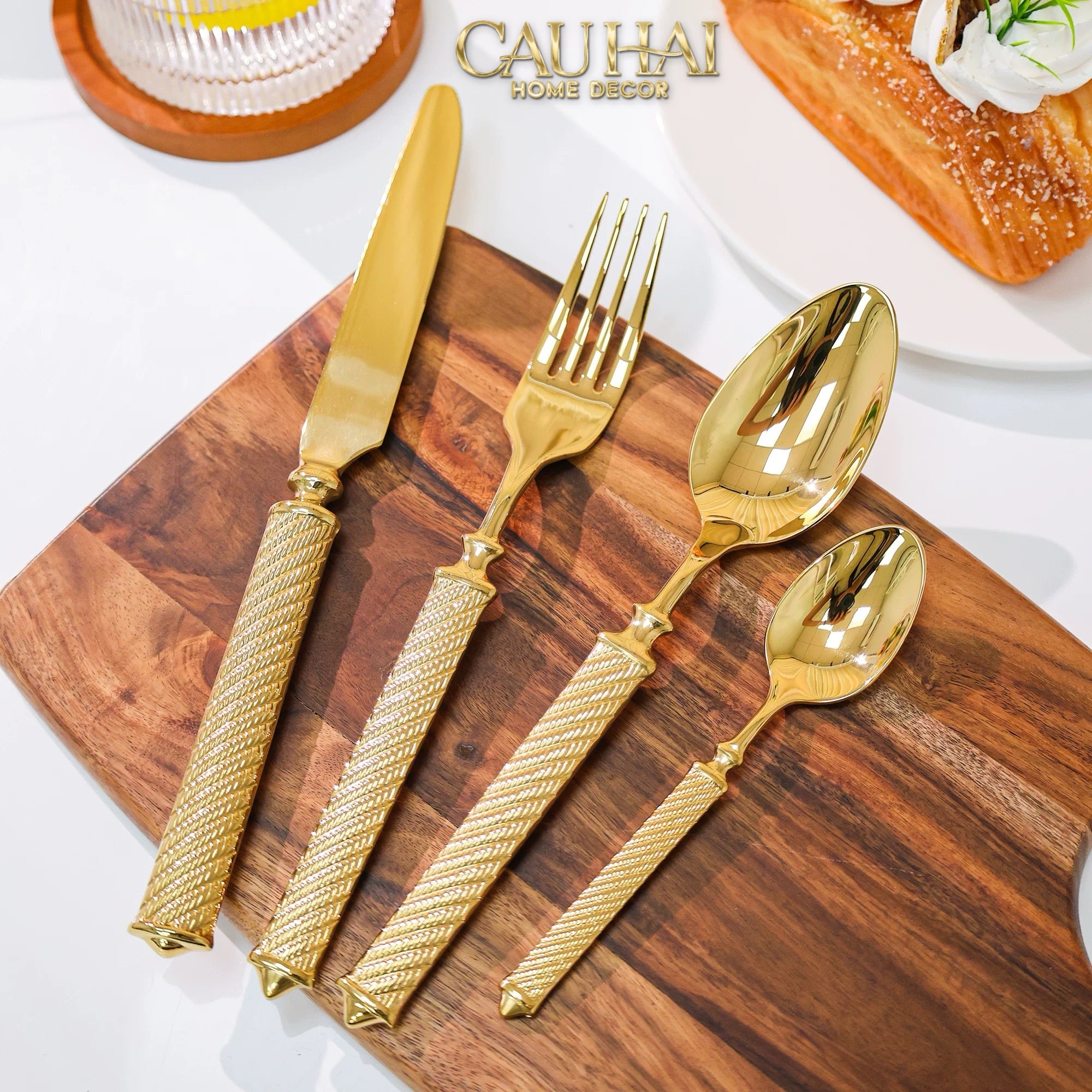 Maison Couture - Set Dao Muỗng Nĩa  4 Món H Class Soleil Pillar Monolith Prestige Dinner Cutlery Set 4pcs