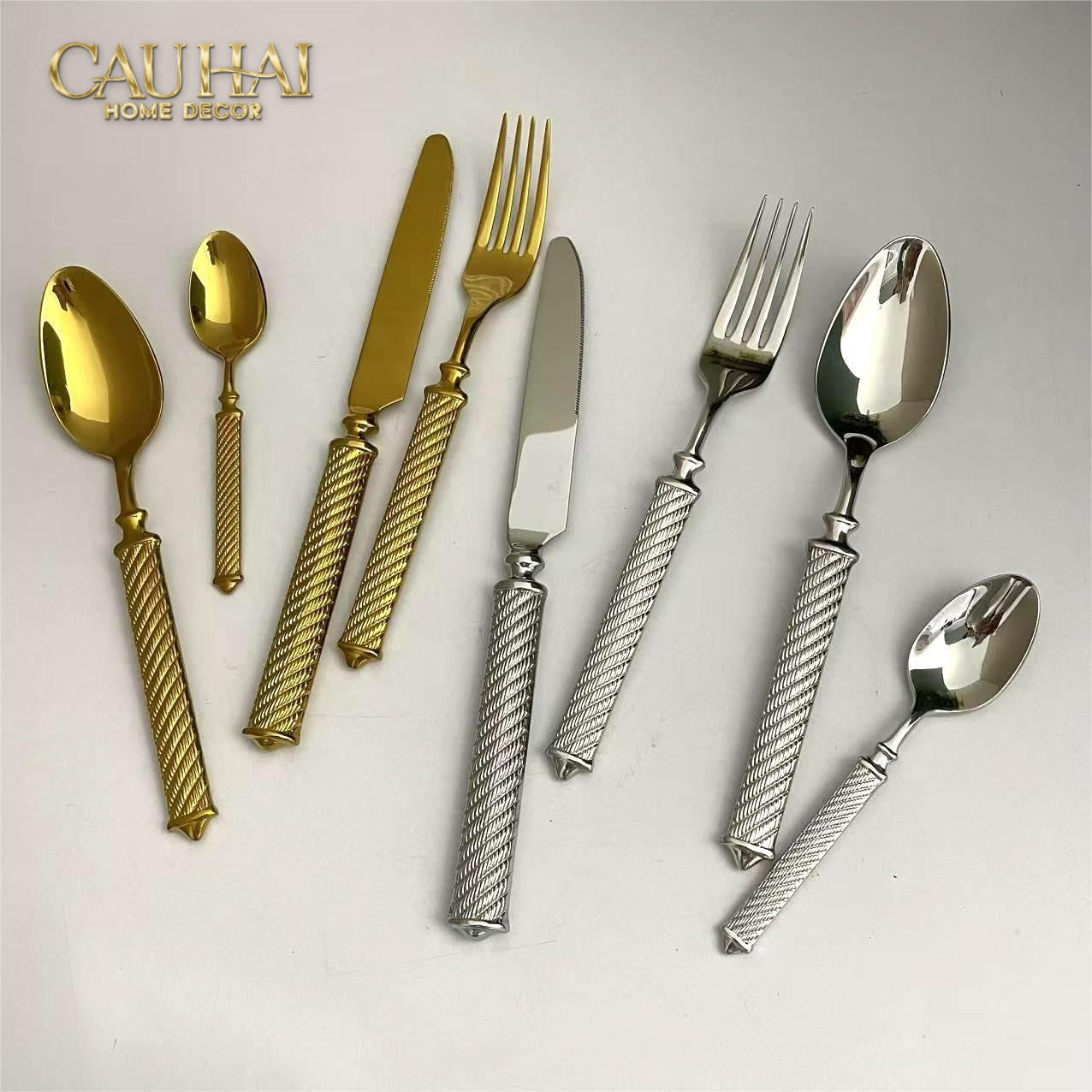 Maison Couture - Set Dao Muỗng Nĩa  4 Món H Class Soleil Pillar Monolith Prestige Dinner Cutlery Set 4pcs