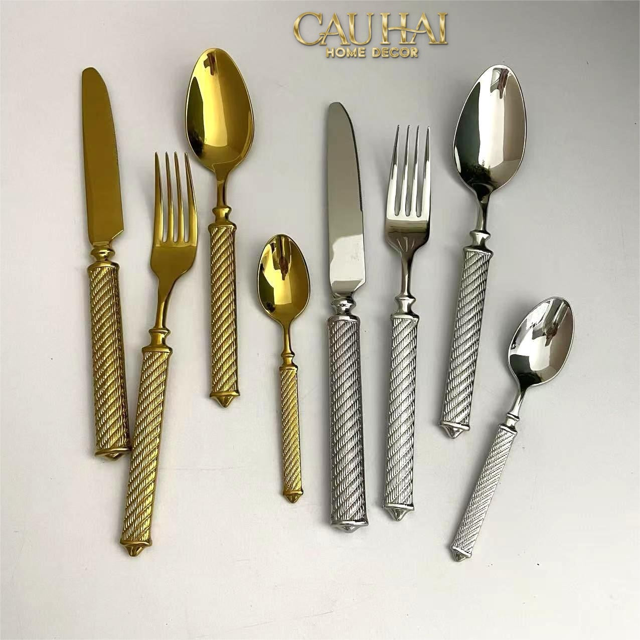 Maison Couture - Set Dao Muỗng Nĩa  4 Món H Class Soleil Pillar Monolith Prestige Dinner Cutlery Set 4pcs
