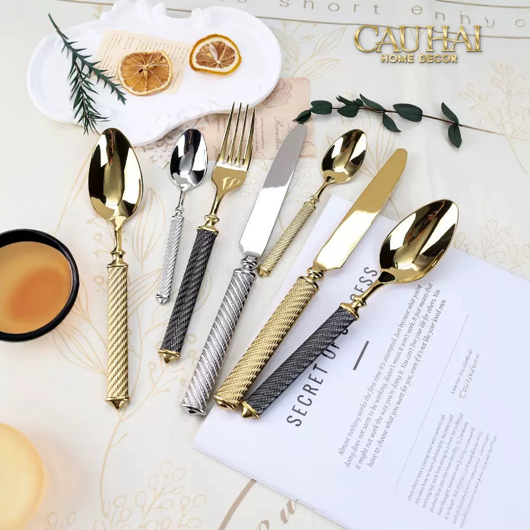 Maison Couture - Set Dao Muỗng Nĩa  4 Món H Class Soleil Pillar Monolith Prestige Dinner Cutlery Set 4pcs