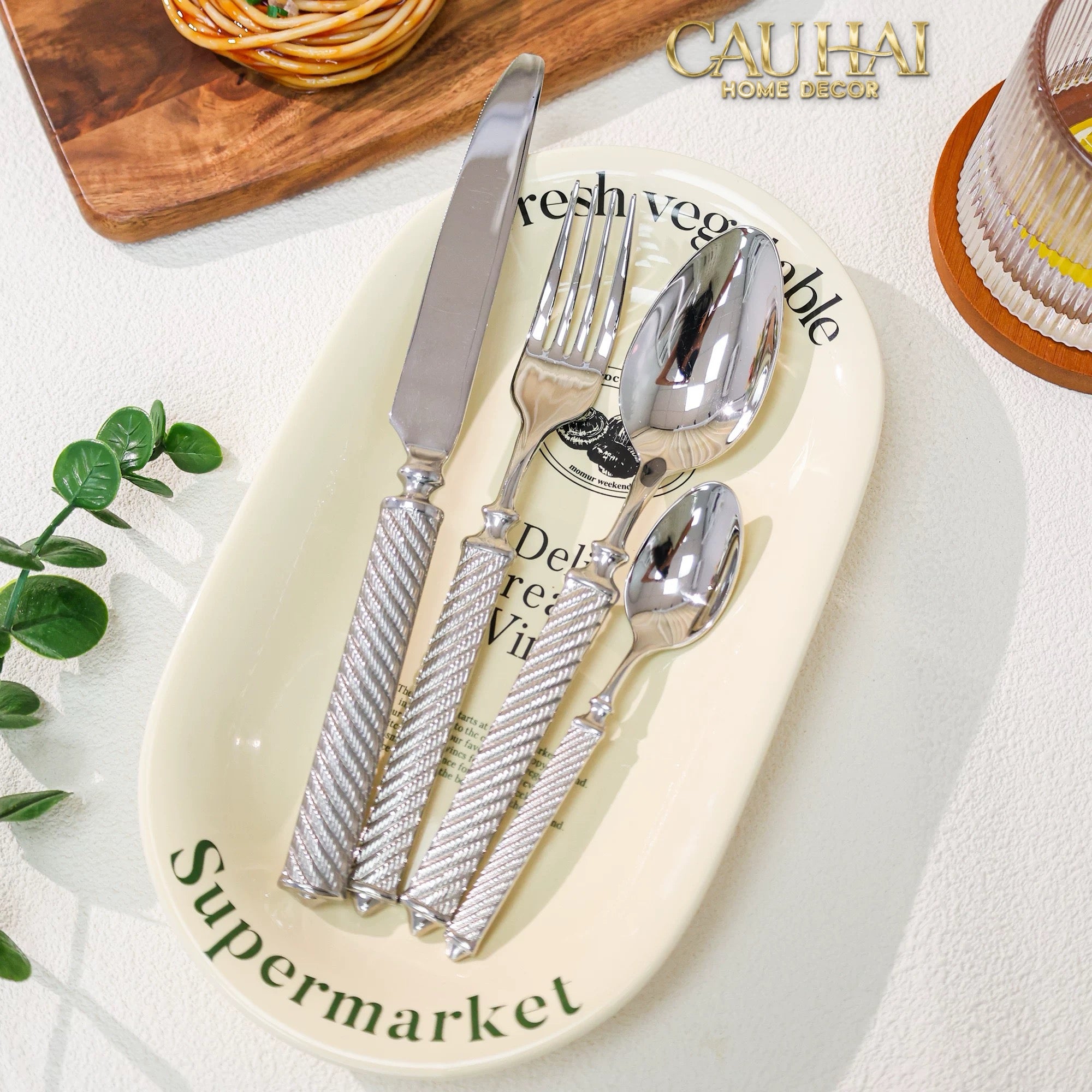 Maison Couture - Set Dao Muỗng Nĩa  4 Món H Class Soleil Pillar Monolith Prestige Dinner Cutlery Set 4pcs