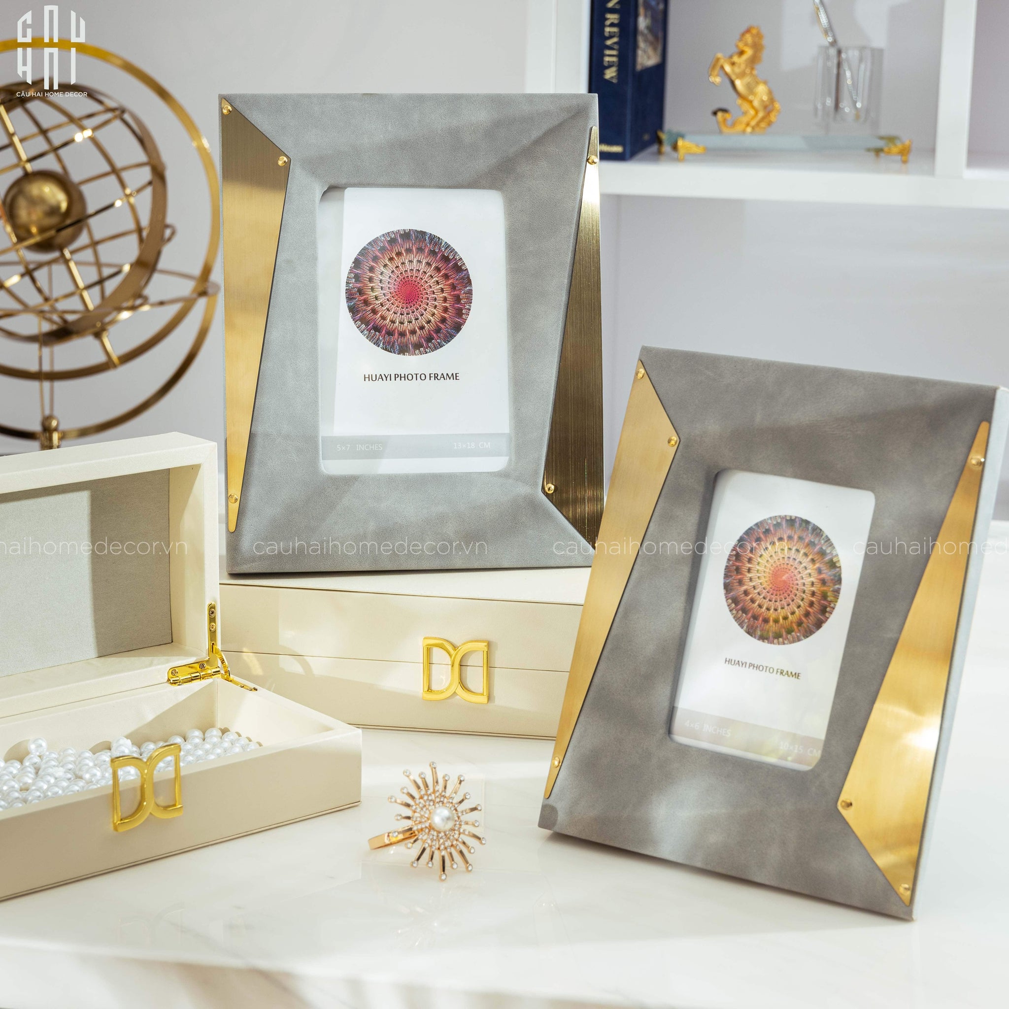 maison-couture-set-khung-anh-da-gray-christian-diamant-facette-lux-python-frame-cau-hai-home-decor-3 - CẬU HAI HOME DECOR