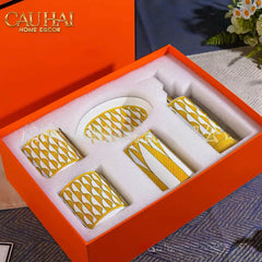 Maison Couture - Set Nhà Tắm 5 Món "Dây Cương Kỵ Sĩ H Class Tressé Harnais Équestre Bathroom Vanities-PHỤ KIỆN NHÀ TẮM-CẬU HAI HOME DECOR
