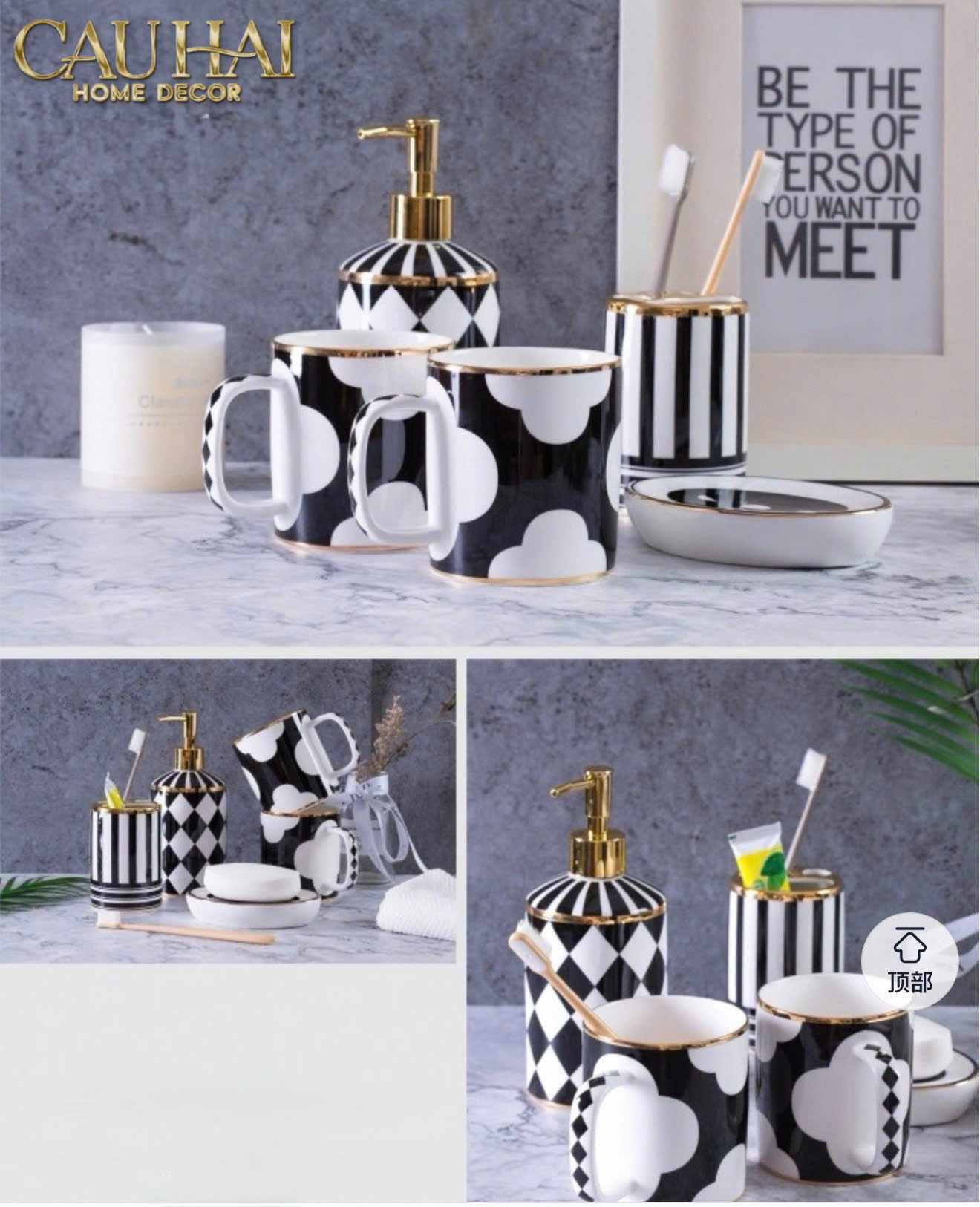 Maison Couture - Set Nhà Tắm Château Clover Signature - L’Atelier Rayé Bathroom Vanity 5pcs - CẬU HAI HOME DECOR