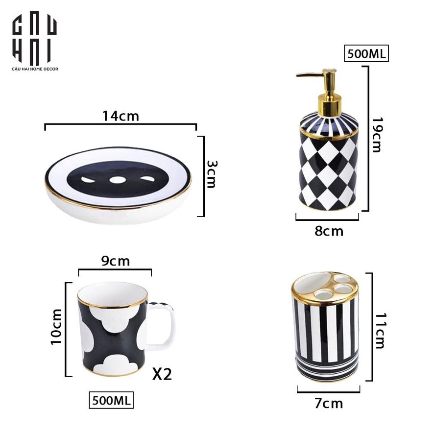 Maison Couture - Set Nhà Tắm Château Clover Signature - L’Atelier Rayé Bathroom Vanity 5pcs - CẬU HAI HOME DECOR