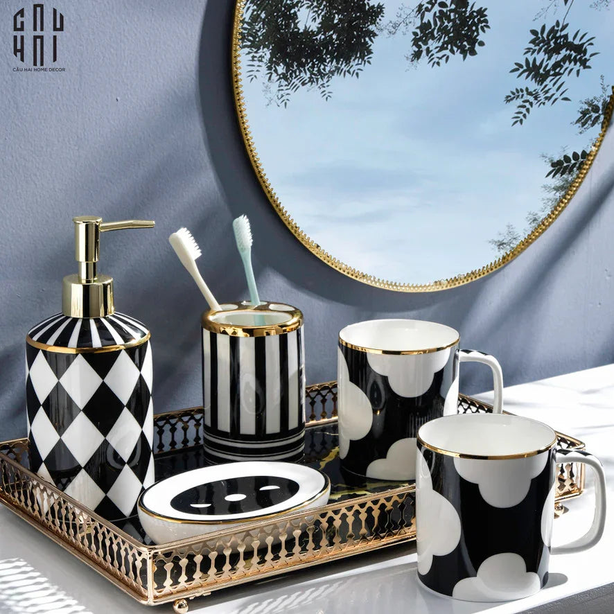 Maison Couture - Set Nhà Tắm Château Clover Signature - L’Atelier Rayé Bathroom Vanity 5pcs-CẬU HAI HOME DECOR