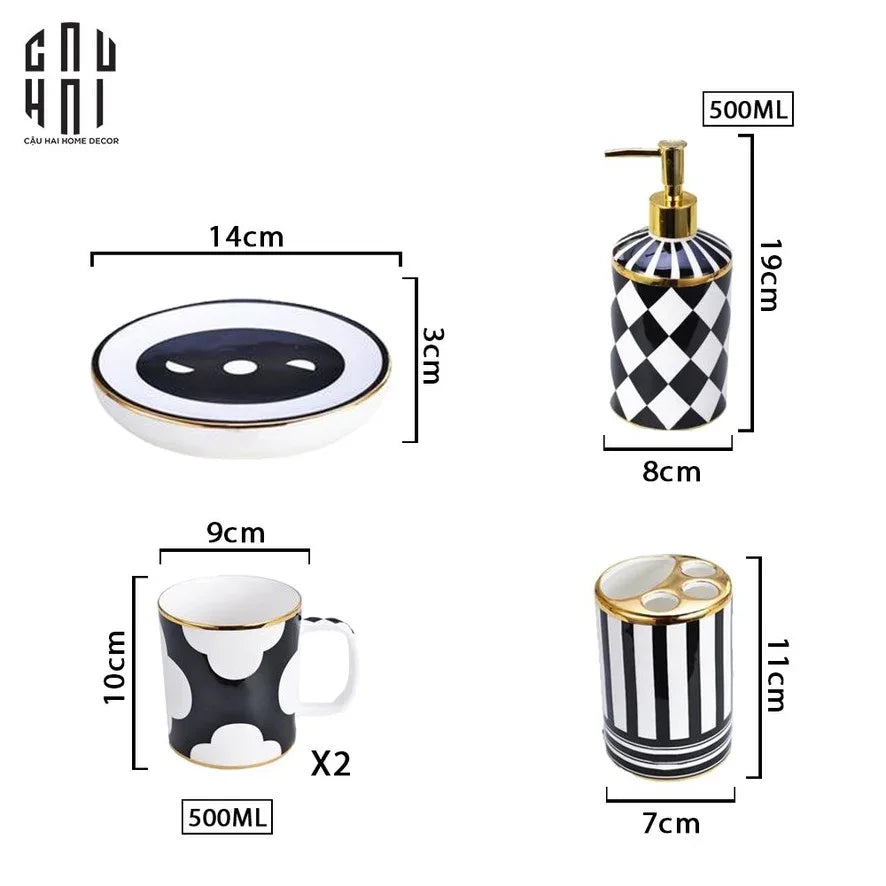 Maison Couture - Set Nhà Tắm Château Clover Signature - L’Atelier Rayé Bathroom Vanity 5pcs-CẬU HAI HOME DECOR