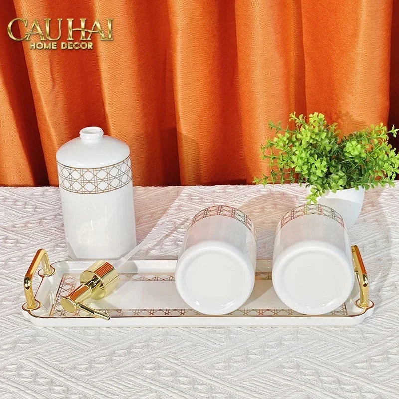 Maison Couture - Set Nhà Tắm D.O Blanc D'Ivoir Cannage Minimal Bathroom Vanity 4Pcs-CẬU HAI HOME DECOR