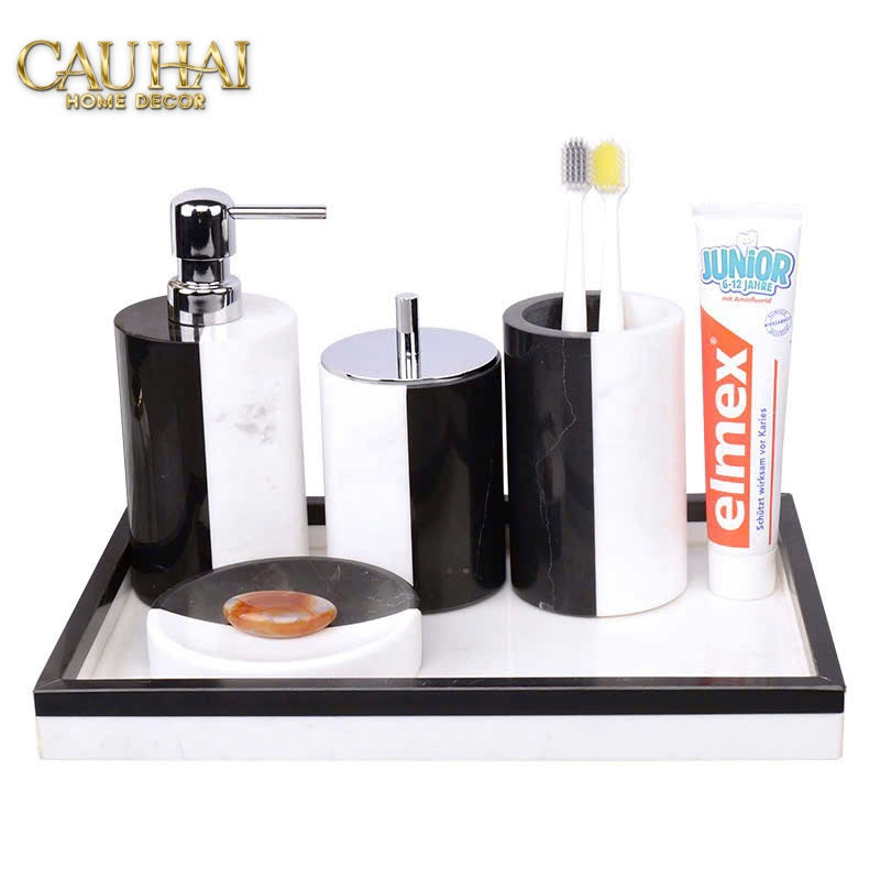 Maison Couture - Set Nhà Tắm Đá Marble - Monolith Noir & Ivoire Intellectual Vanity 4Pcs - CẬU HAI HOME DECOR