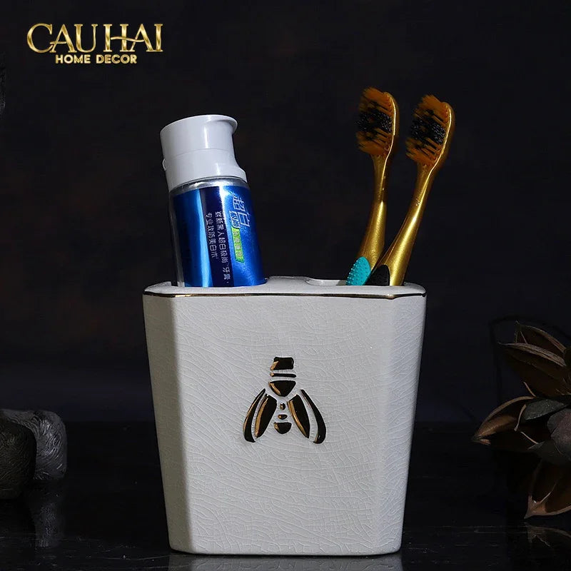 Maison Couture - Set Nhà Tắm G Class Élégance Miel Doré – Golden Queen Bee 5Pcs-Set nhà tắm bathroom vanities-Đối tác tại Trung Quốc theo từng đơn đặt hàng-CẬU HAI HOME DECOR