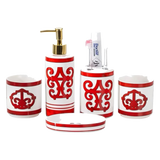 Maison Couture - Set Nhà Tắm Gốm Sứ Arabesque Rouge D'Or 5pcs - Cậu Hai Home Decor