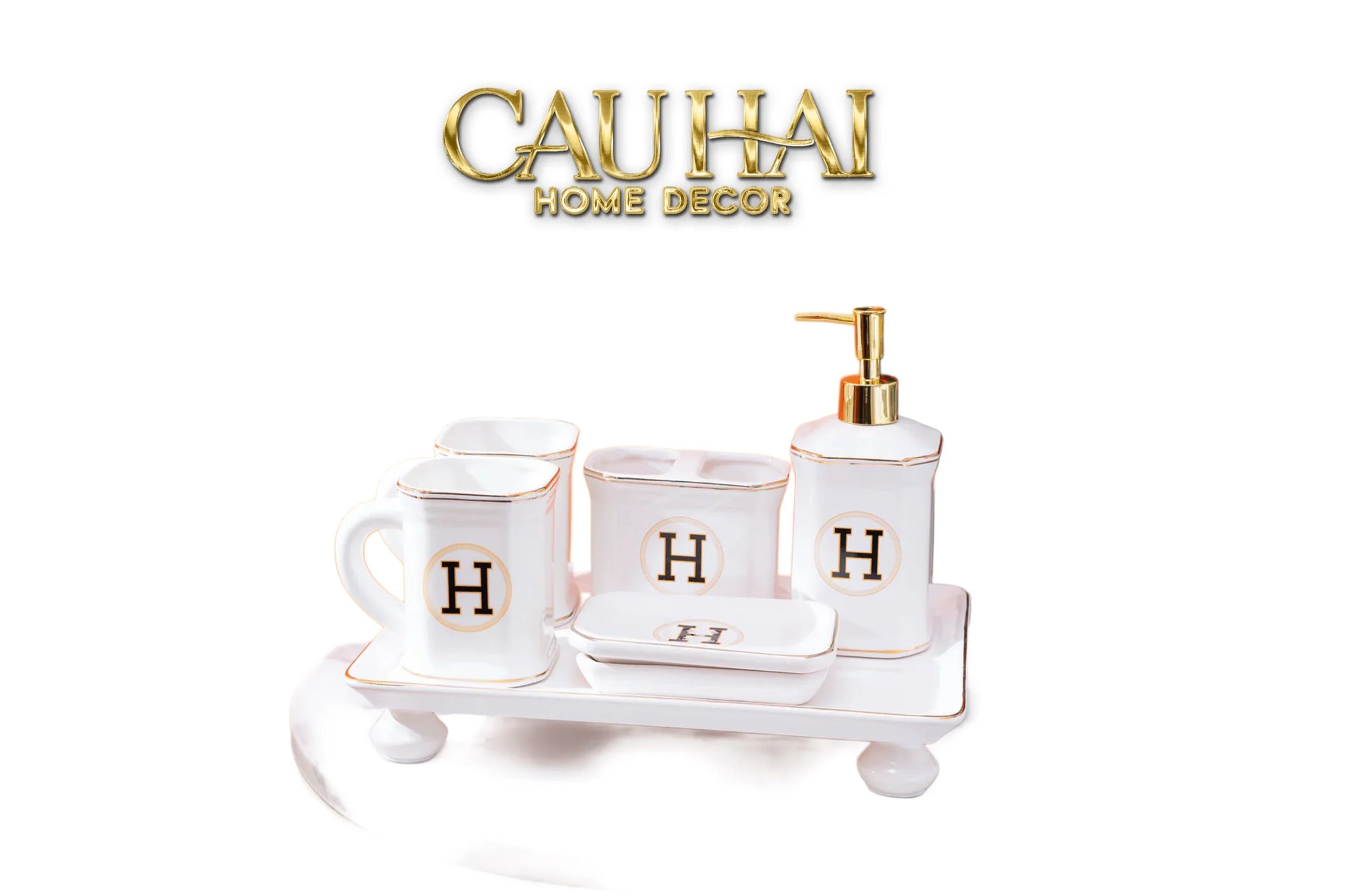Maison Couture - Set Nhà Tắm Henderson - Pearl White Porcelain Bathroom Vanity 4Pcs-CẬU HAI HOME DECOR