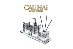 Maison Couture - Set Nhà Tắm Pha Lê Lumière Cristalleries Bathroom Vanity Set - Cannage Facetté Set 4pcs-CẬU HAI HOME DECOR