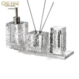 Maison Couture - Set Nhà Tắm Pha Lê Lumière Cristalleries Bathroom Vanity Set - Cannage Facetté Set 4pcs-Set nhà tắm bathroom vanities-CẬU HAI HOME DECOR