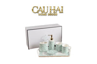 Maison Couture - Set nhà tắm PRD 6 Món PRD Class - Vienna Green Bathroom Vanities Porcelain Trays 6pcs-PHỤ KIỆN NHÀ TẮM-CẬU HAI HOME DECOR