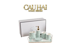 Maison Couture - Set nhà tắm PRD 6 Món PRD Class - Vienna Green Bathroom Vanities Porcelain Trays 6pcs-PHỤ KIỆN NHÀ TẮM-CẬU HAI HOME DECOR
