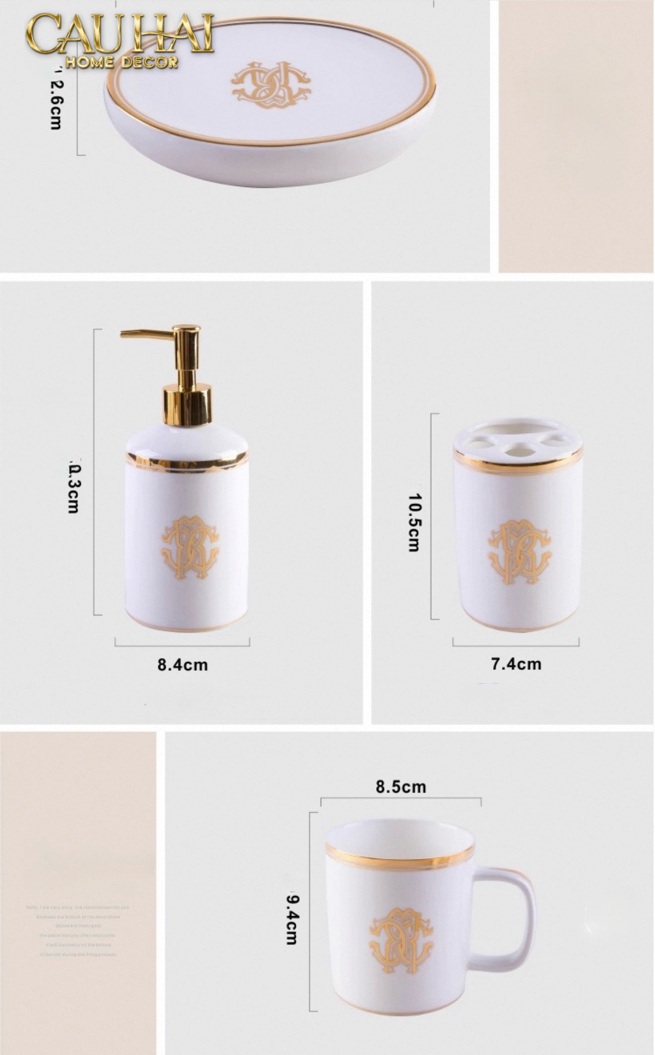 Maison Couture - Set Nhà Tắm Renaissance Cavalleria D’Ivoire 5Pcs - CẬU HAI HOME DECOR