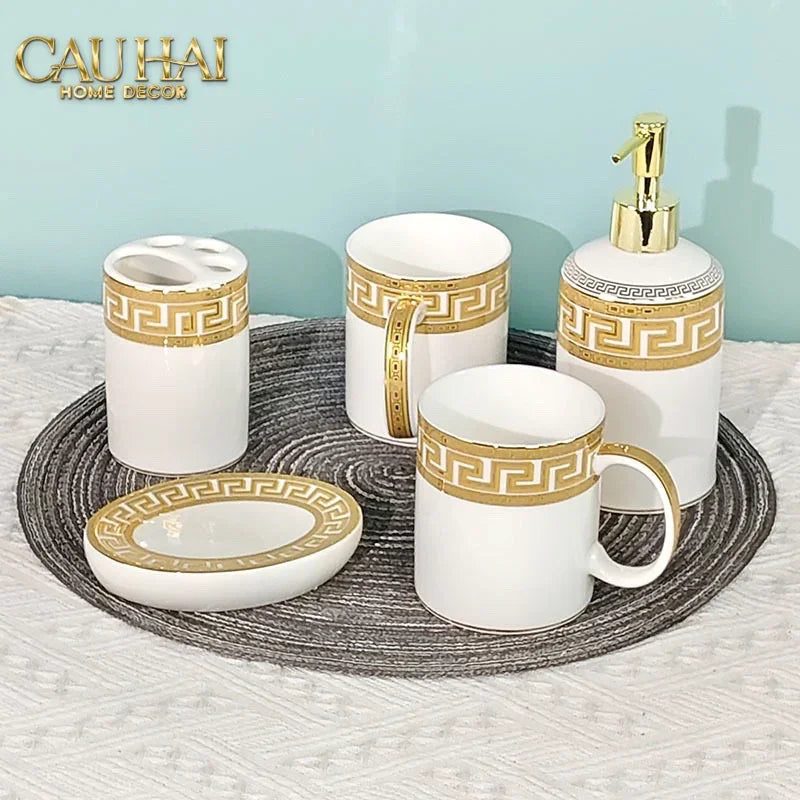 Maison Couture - Set Nhà Tắm V Class Medusa Golden Greek Key Bathroom Vanity 5Pcs-Set nhà tắm bathroom vanities-Đối tác tại Trung Quốc theo từng đơn đặt hàng-CẬU HAI HOME DECOR