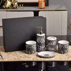 Maison Couture - Set Nhà Tắm V Class Medusa Graphiite Barocco Haze 5Pcs-CẬU HAI HOME DECOR