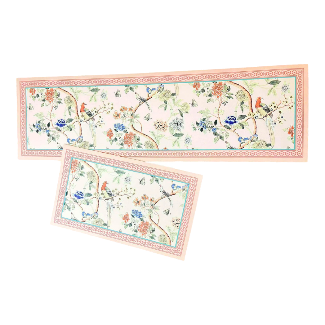 Maison Couture -   Set Thảm Bếp Da Cao Cấp 45X75/150 La Muse Pink Plush Jardin